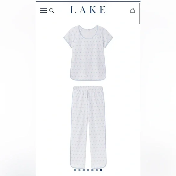 New Without tags blue heart Lake Pjs size L - Picture 1 of 1